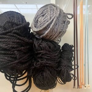 Lion Brand Wool Ease Thick & Quick and Rayon Bamboo Yarn, Takumi Needles
